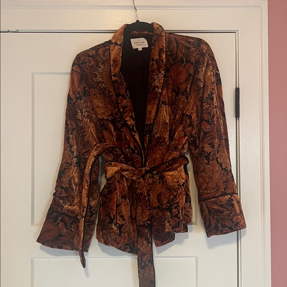 Sezane Gwendal Jacket Fleurs Ocre - Size 36